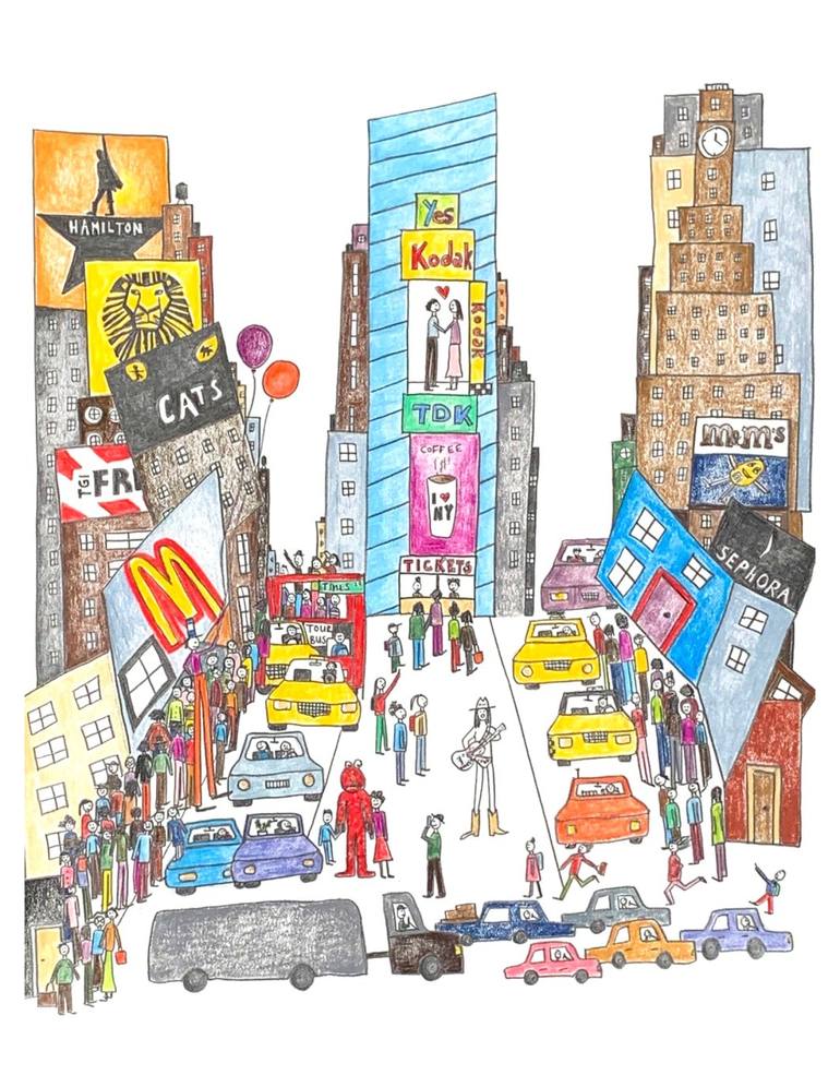 Original Illustration Cities Drawing by Natchie Art