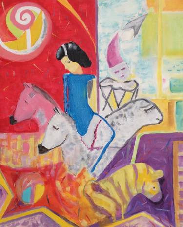 Original Abstract Expressionism Children Painting by Igor Grigoruk