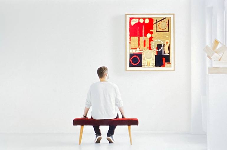 Original Abstract Expressionism Abstract Collage by Matjaz Matia Zagar