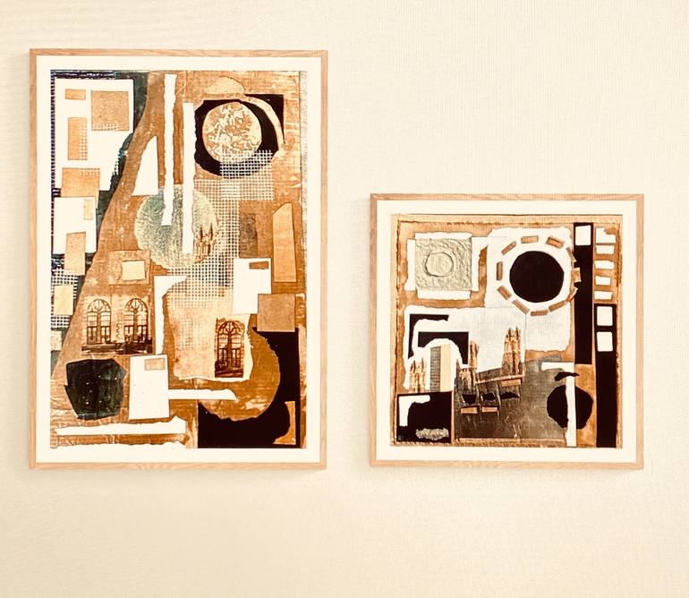 Original Abstract Expressionism Abstract Collage by Matjaz Matia Zagar