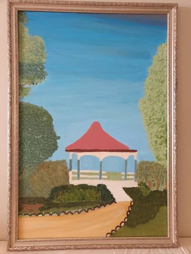 Naive Art Landscape of Bandstand in Park thumb
