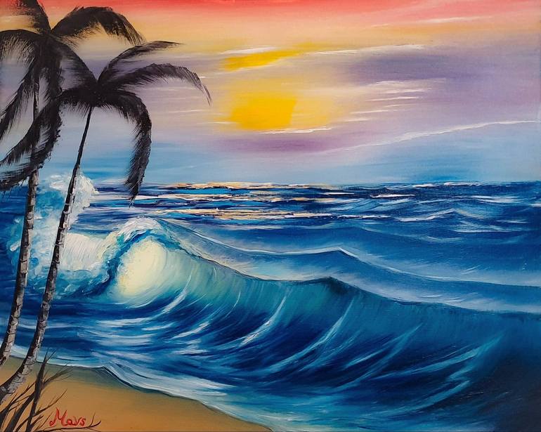 Tropical Seascape Painting by Maria Vasileva | Saatchi Art