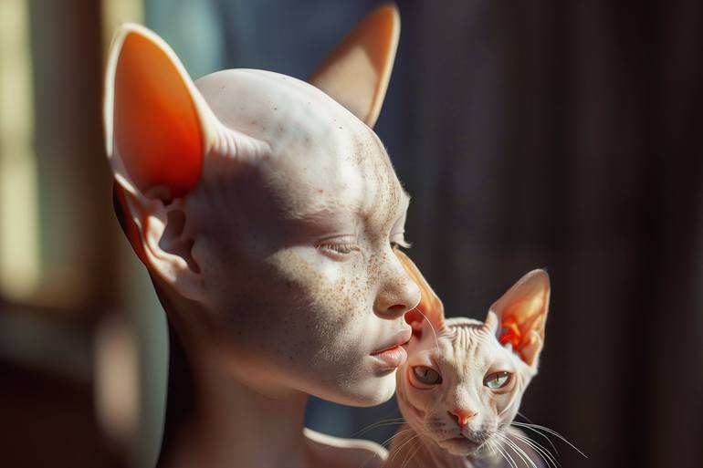 Original Artificial Intelligence Cats Digital by Inna Etuvgi