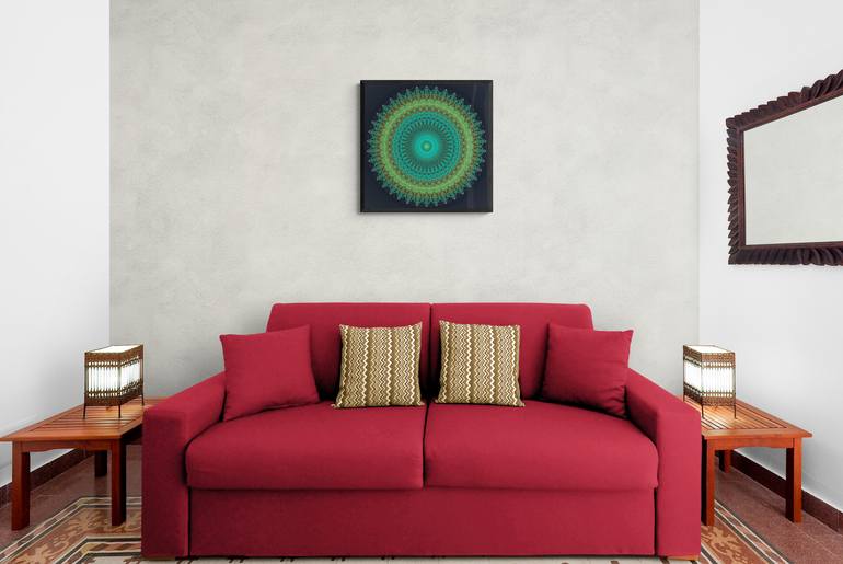 Original Conceptual Geometric Mixed Media by Inna Etuvgi