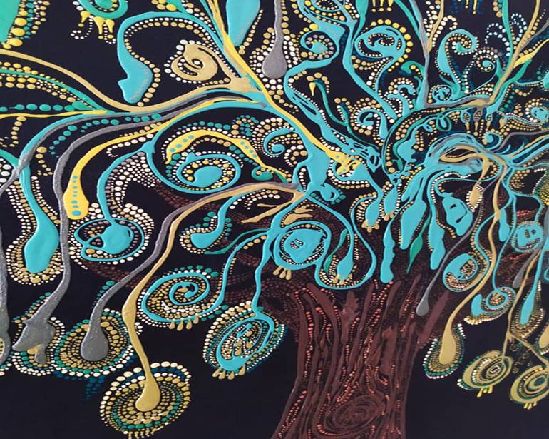 Original Abstract Tree Painting by Monica Piancatelli