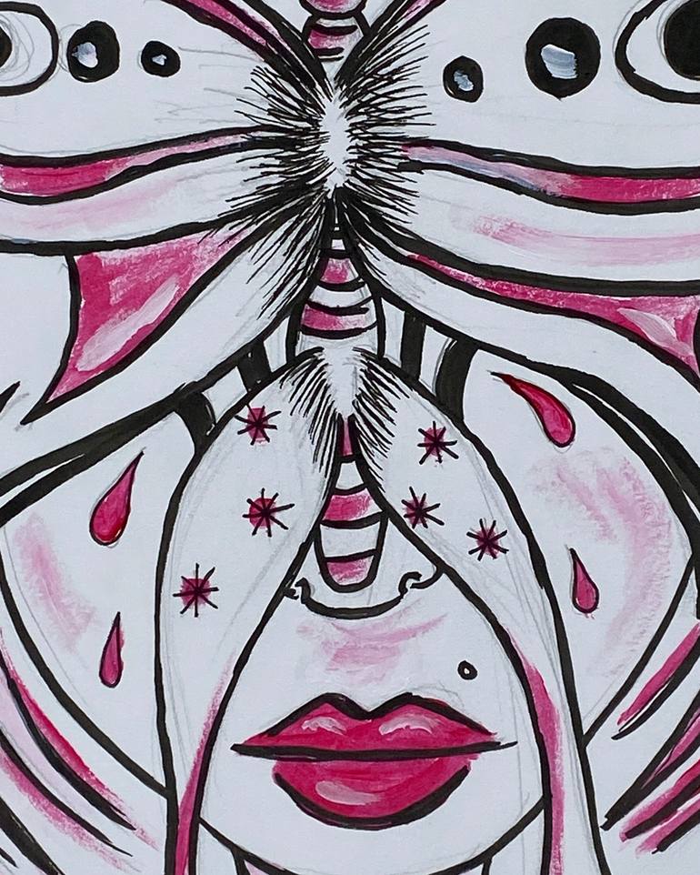 Original Surrealism Abstract Drawing by Linda Kalasnikova