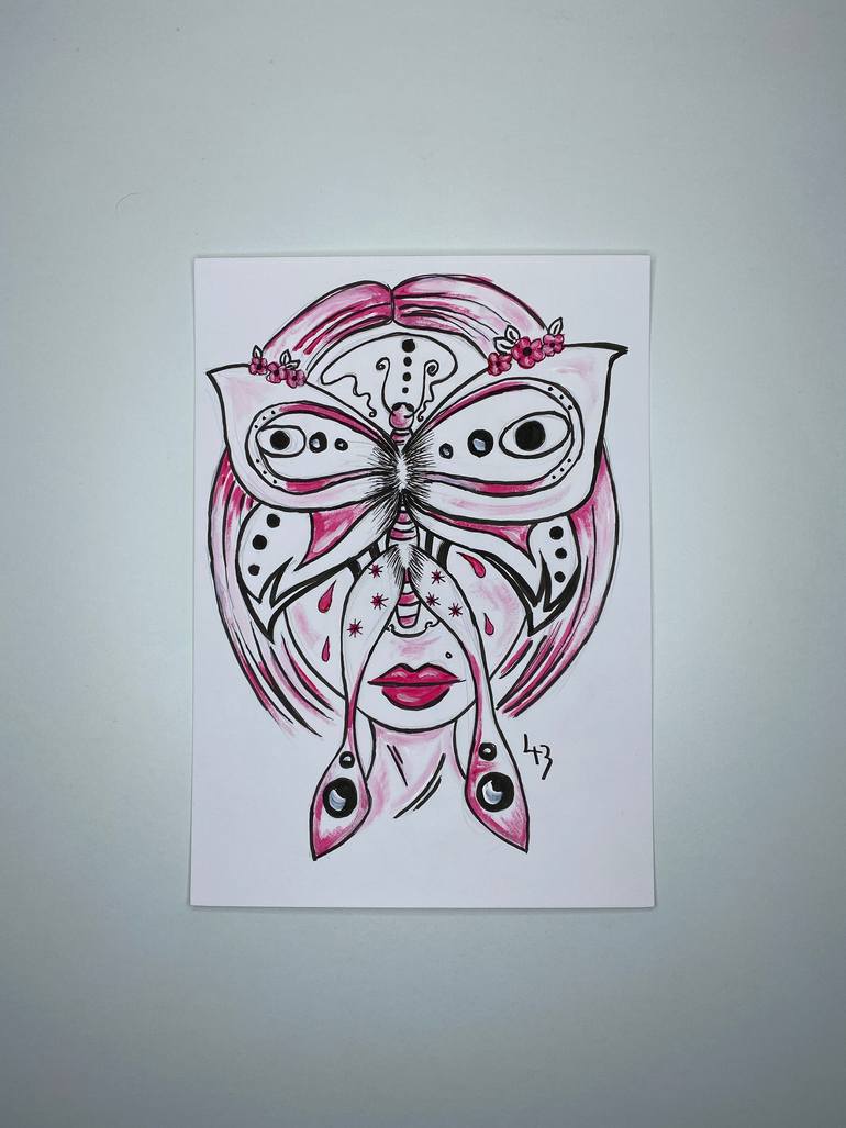 Original Surrealism Abstract Drawing by Linda Kalasnikova