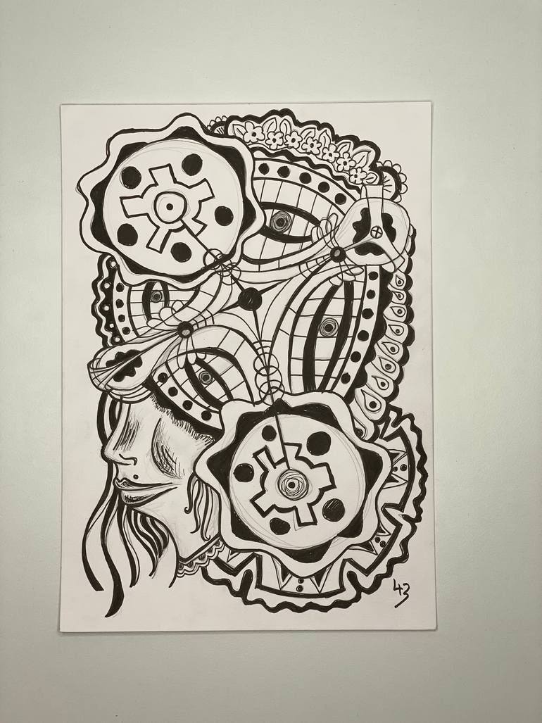 Original Abstract Drawing by Linda Kalasnikova