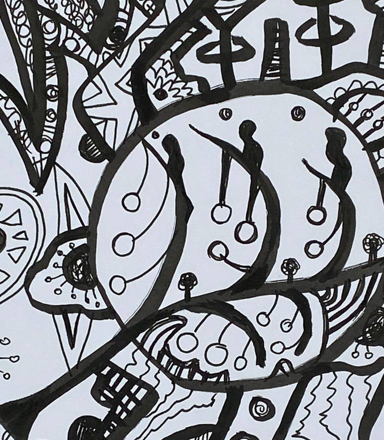 Original Surrealism Abstract Drawing by Linda Kalasnikova