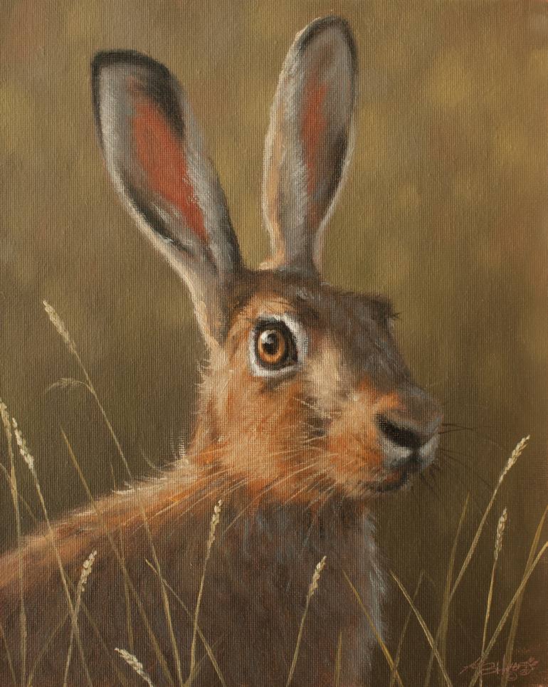 hare oil painting