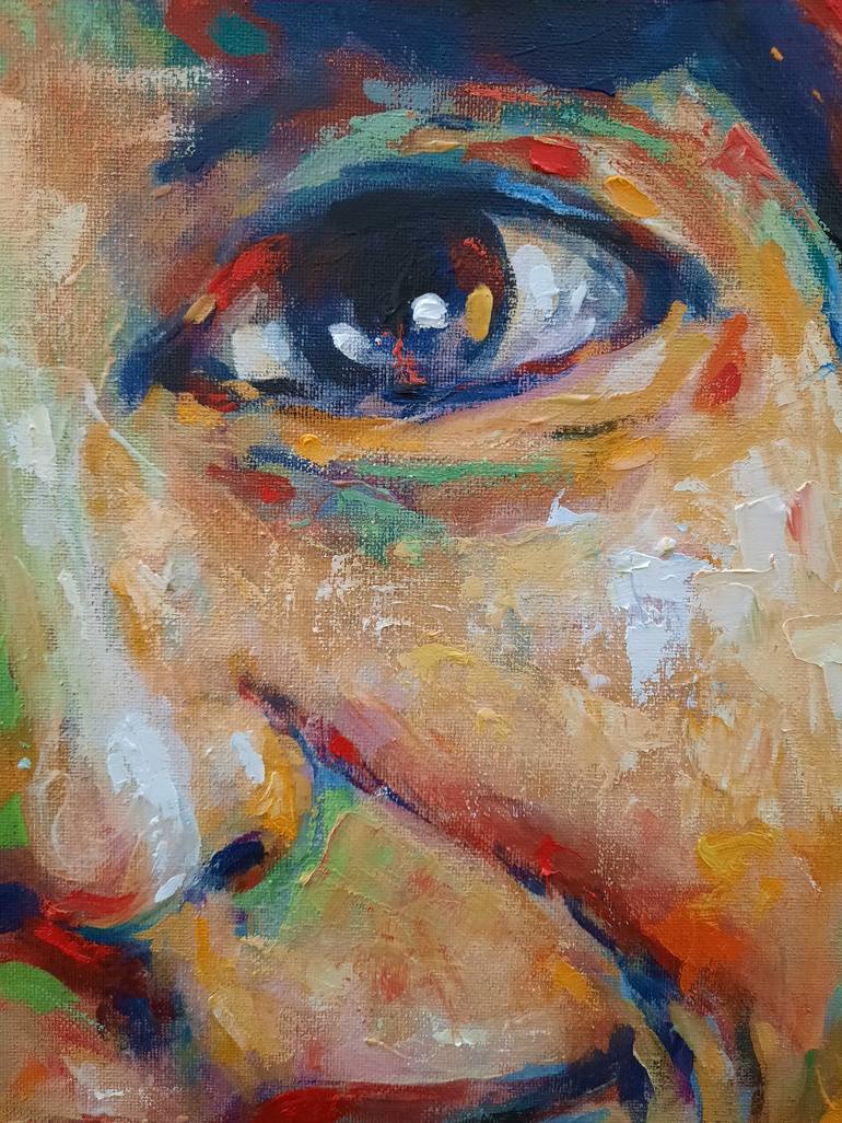 Original Abstract Portrait Painting by Tom Bateman