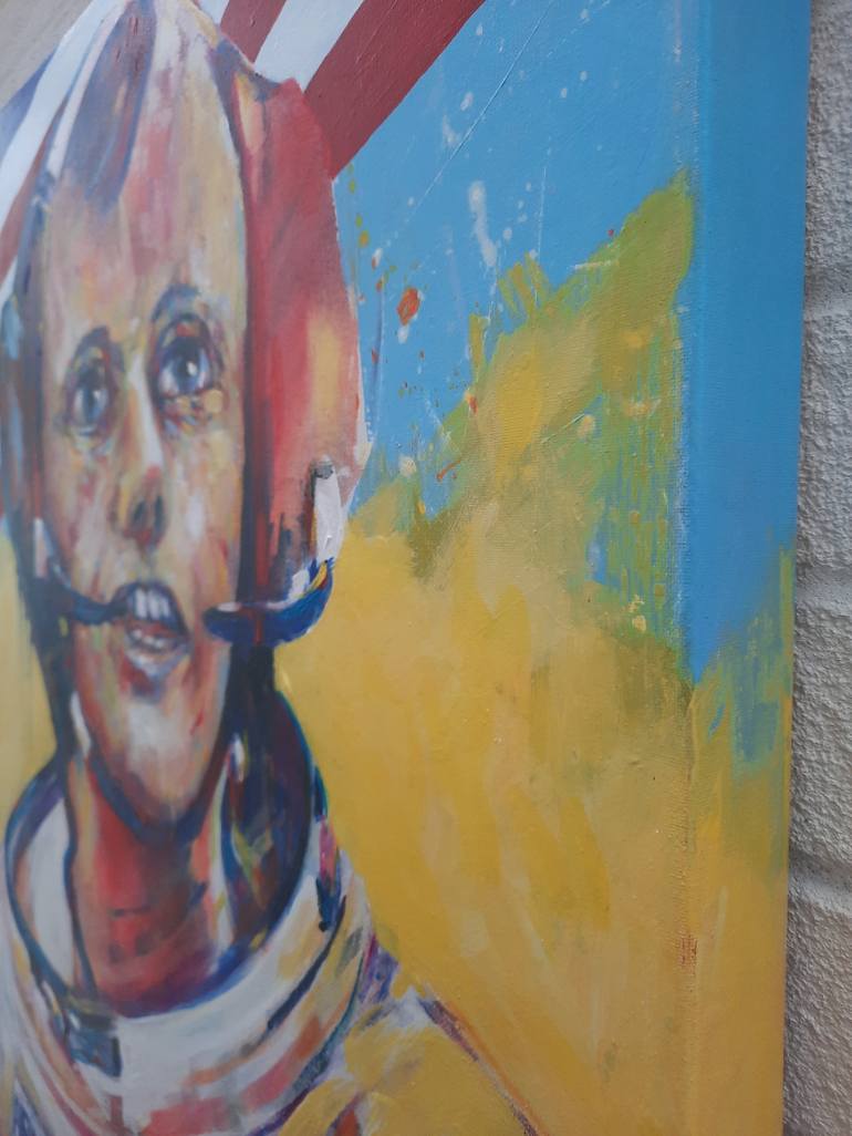 Original Spontaneous abstract portrait Portrait Painting by Tom Bateman