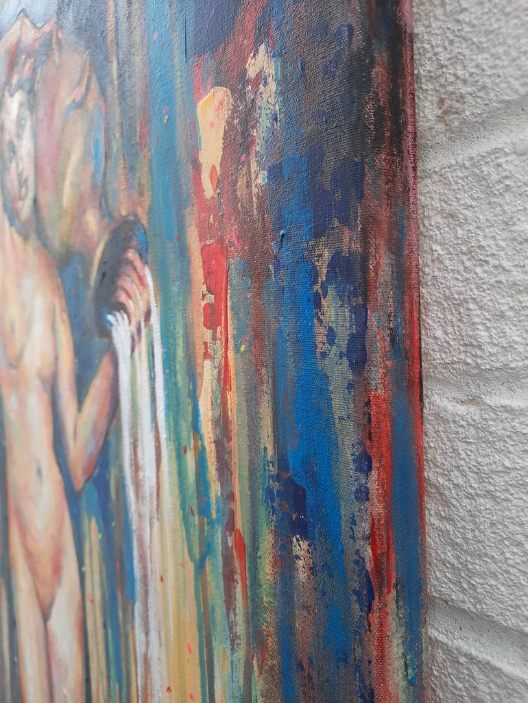 Original Spontaneous abstract modern Nude Painting by Tom Bateman