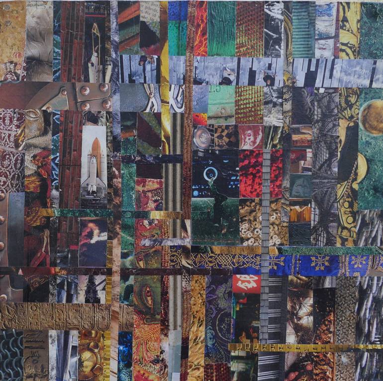 Original Art Deco Abstract Collage by Gottfried Kriegsauer