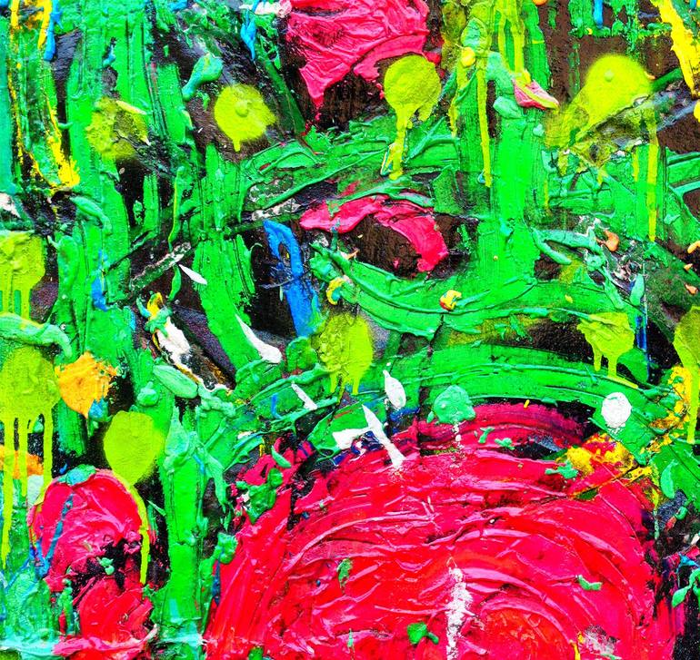 Original Abstract Expressionism Garden Painting by Giuseppe Valia