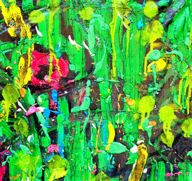 Original Abstract Expressionism Garden Painting by Giuseppe Valia