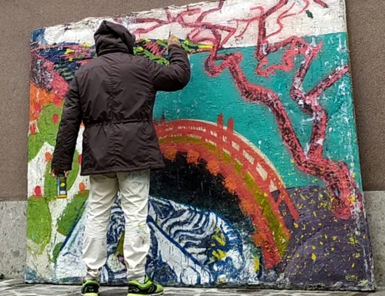 Original Conceptual Floral Painting by Giuseppe Valia