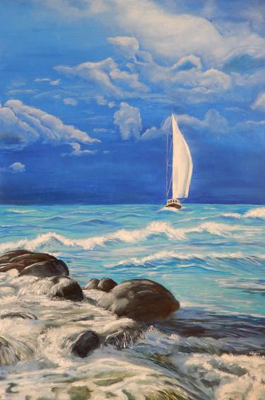 Original Seascape Painting by Natalia Fedotovskikh