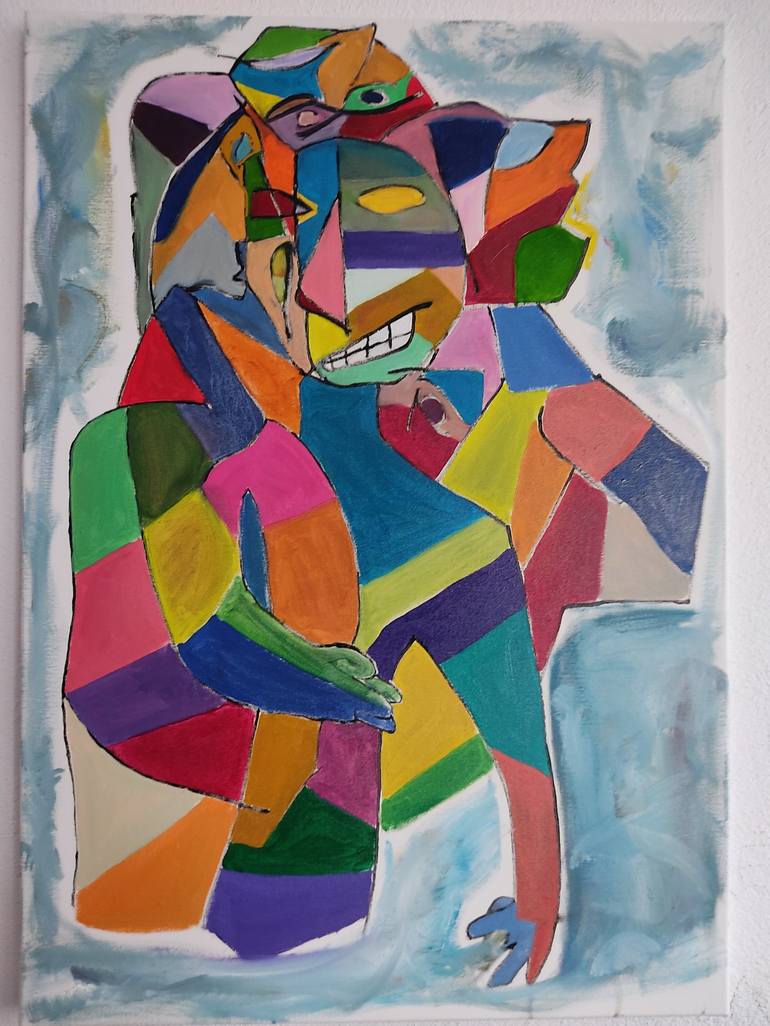 Original Cubism Abstract Painting by Angi M