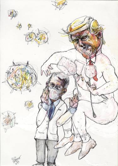 Original Abstract Expressionism Pop Culture/Celebrity Drawing by Spider Pilot