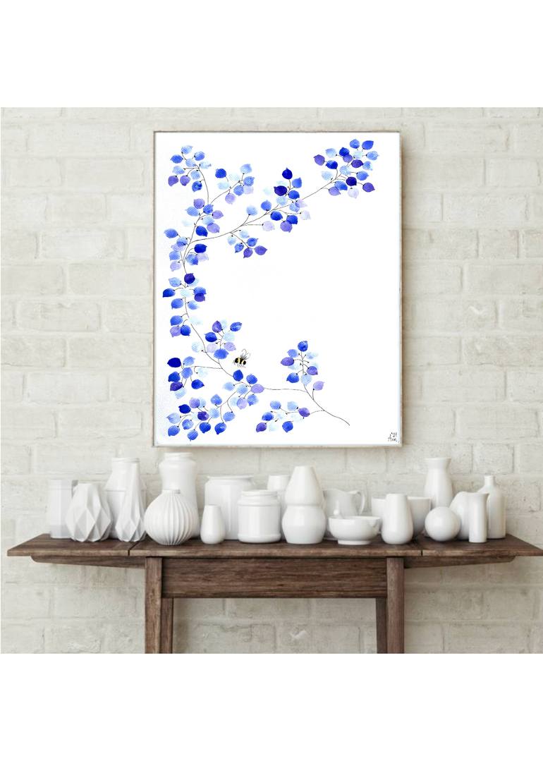Original Folk Floral Painting by Ann Helmich