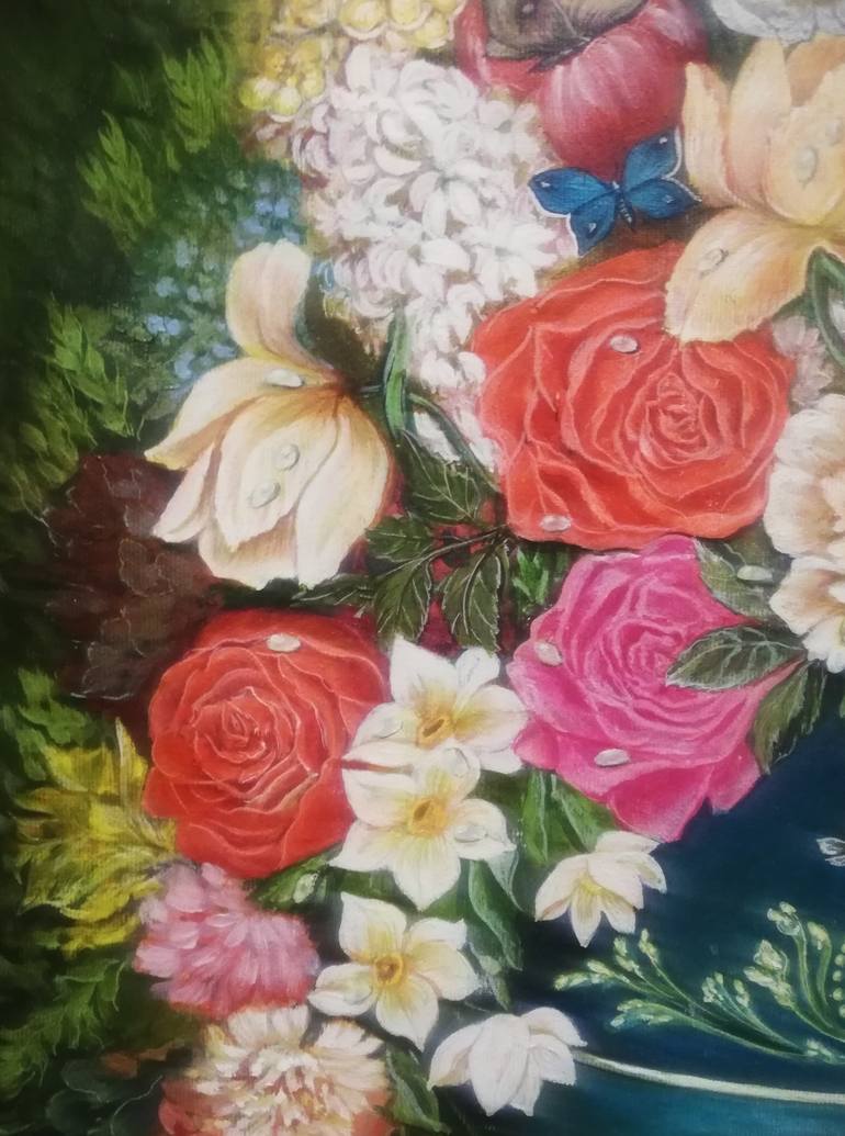 Original Fine Art Floral Painting by Regina Orgusar