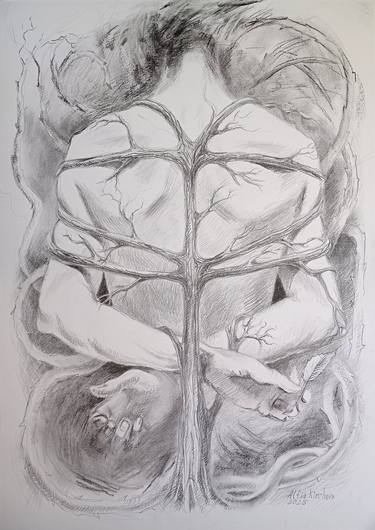 Original Conceptual People Drawing by Alfia Kircheva