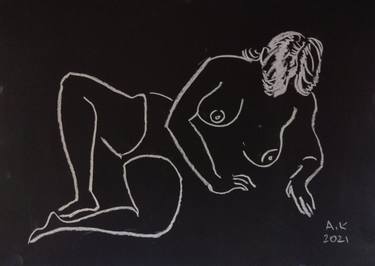 Original Expressionism Erotic Drawings by Alfia Kircheva