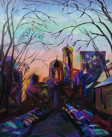 Original Expressionism Cities Paintings by Alfia Kircheva