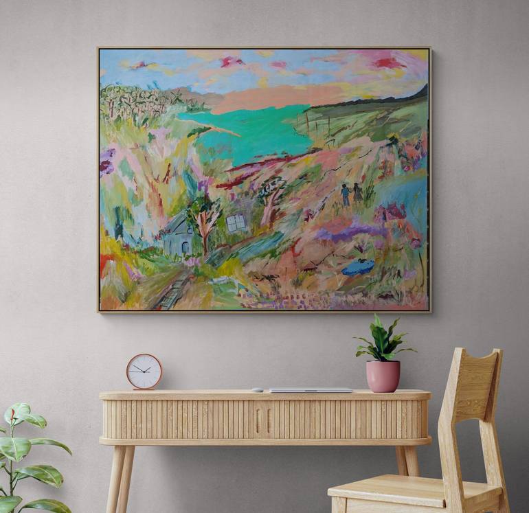 Original Abstract Expressionism Landscape Painting by Alpana Rai