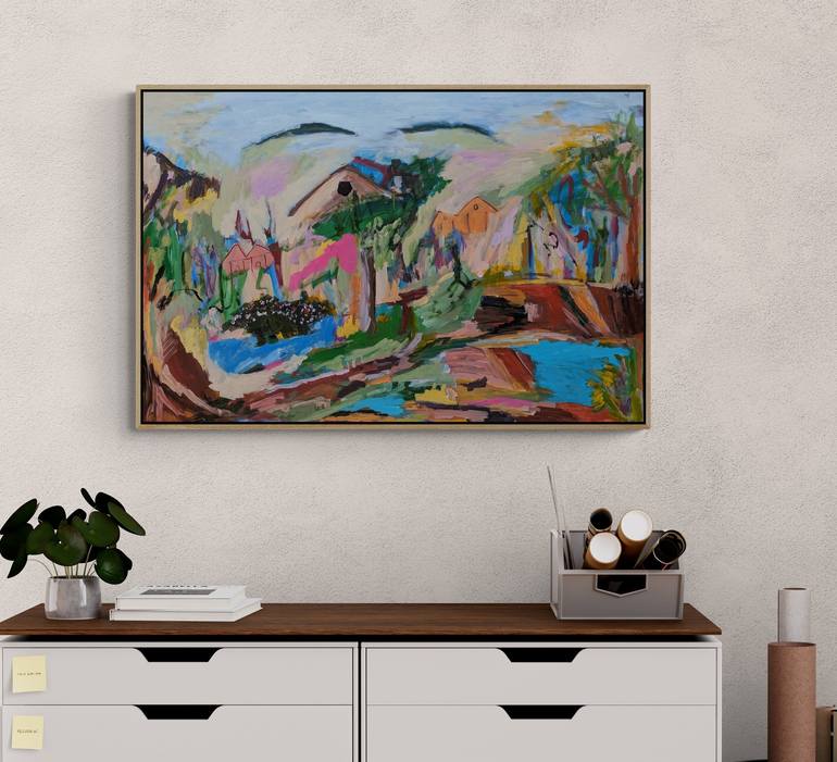 Original Abstract Expressionism Landscape Painting by Alpana Rai