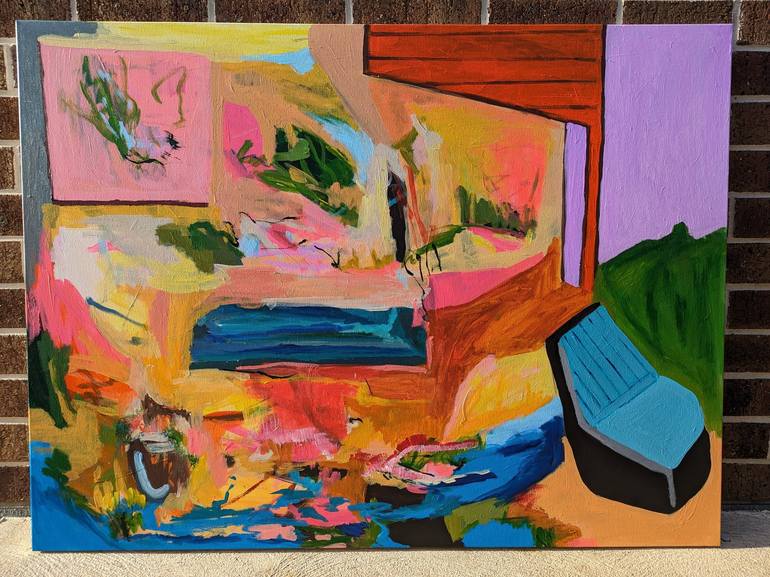 Original Abstract Expressionism Interiors Painting by Alpana Rai