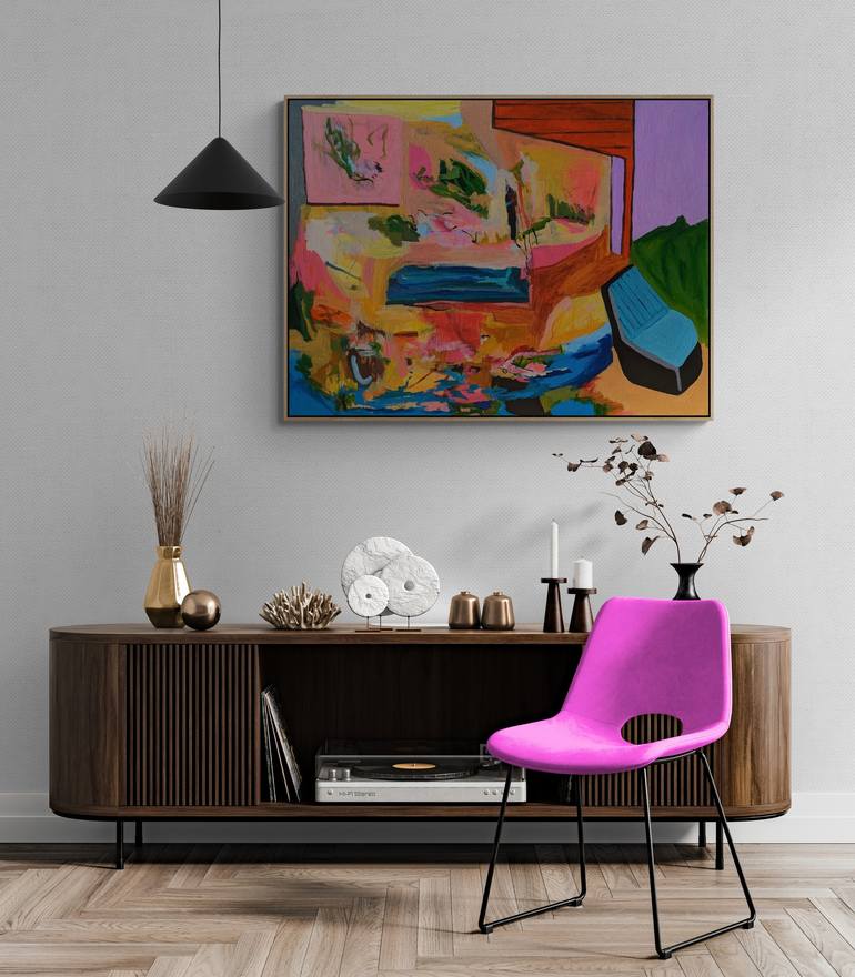 Original Abstract Expressionism Interiors Painting by Alpana Rai