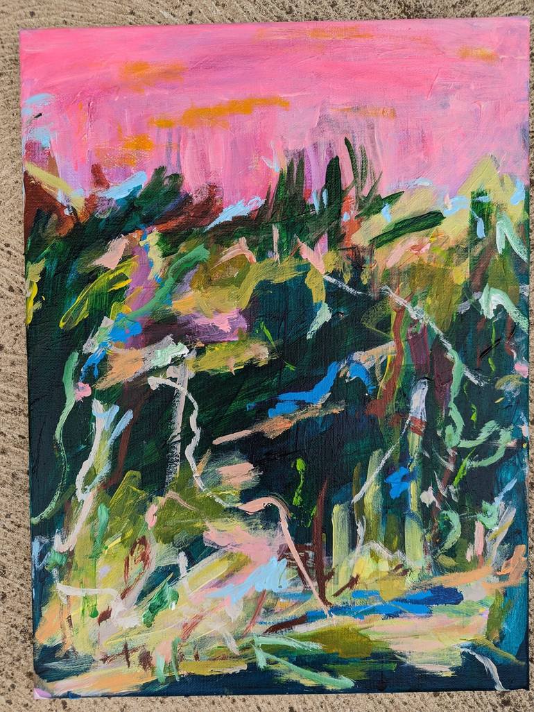 Original Abstract Expressionism Landscape Painting by Alpana Rai