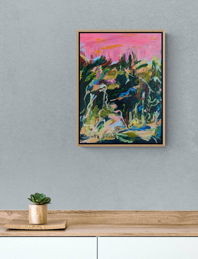 Original Abstract Expressionism Landscape Painting by Alpana Rai