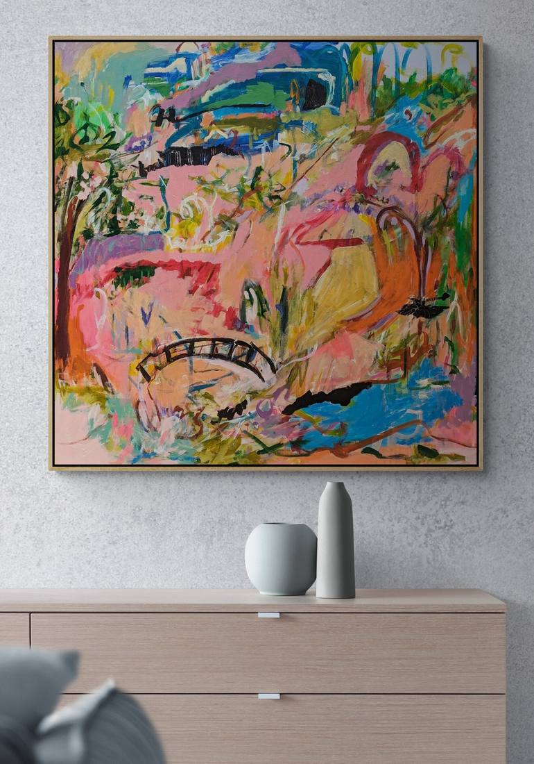 Original Abstract Expressionism Landscape Painting by Alpana Rai