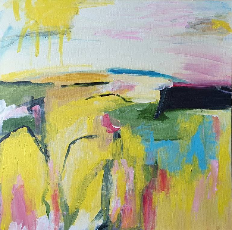 Original Abstract Expressionism Landscape Painting by Alpana Rai