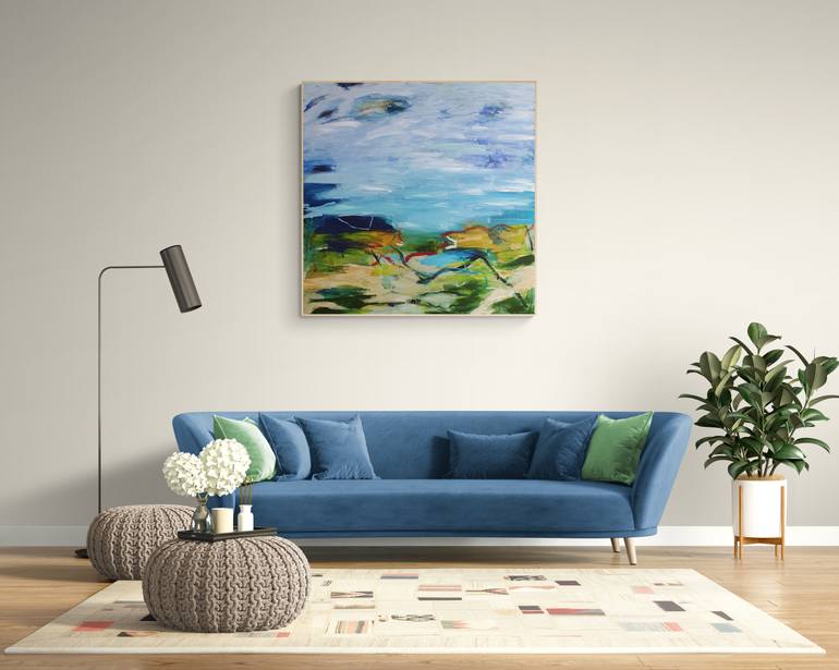 Original Abstract Expressionism Landscape Painting by Alpana Rai