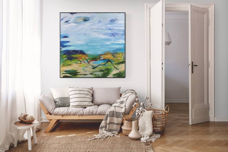 Original Abstract Expressionism Landscape Painting by Alpana Rai
