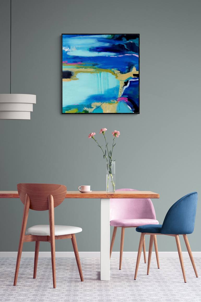 Original Abstract Expressionism Beach Painting by Alpana Rai