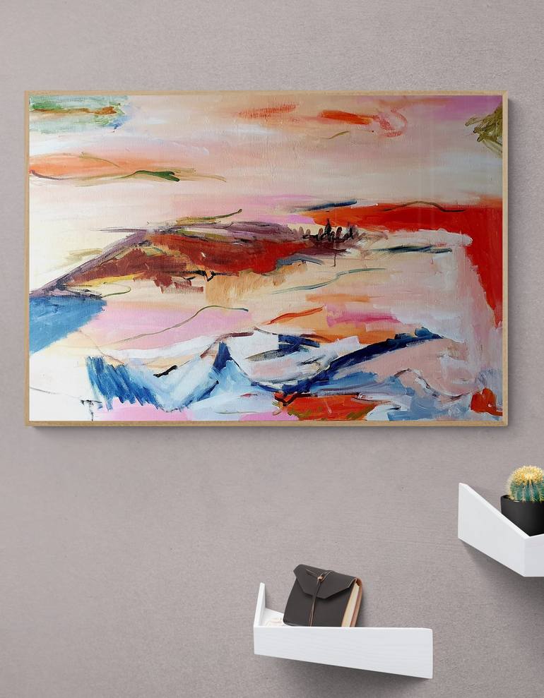 Original Abstract Expressionism Landscape Painting by Alpana Rai