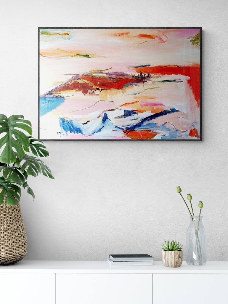 Original Abstract Expressionism Landscape Painting by Alpana Rai