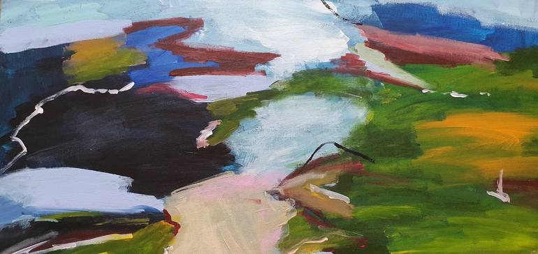 Original Abstract Landscape Painting by Alpana Rai