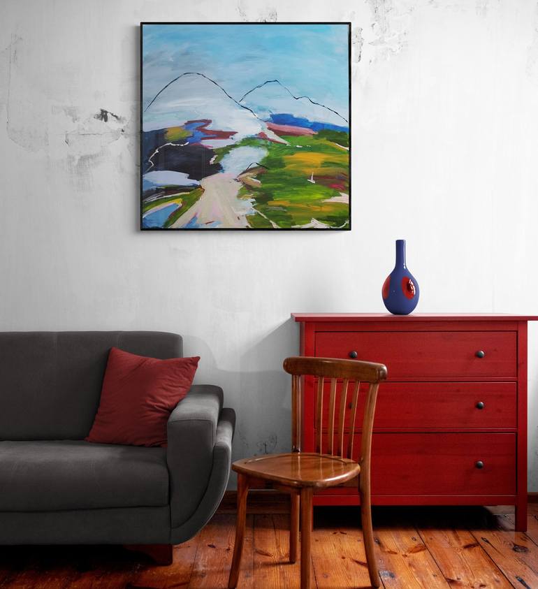 Original Abstract Landscape Painting by Alpana Rai