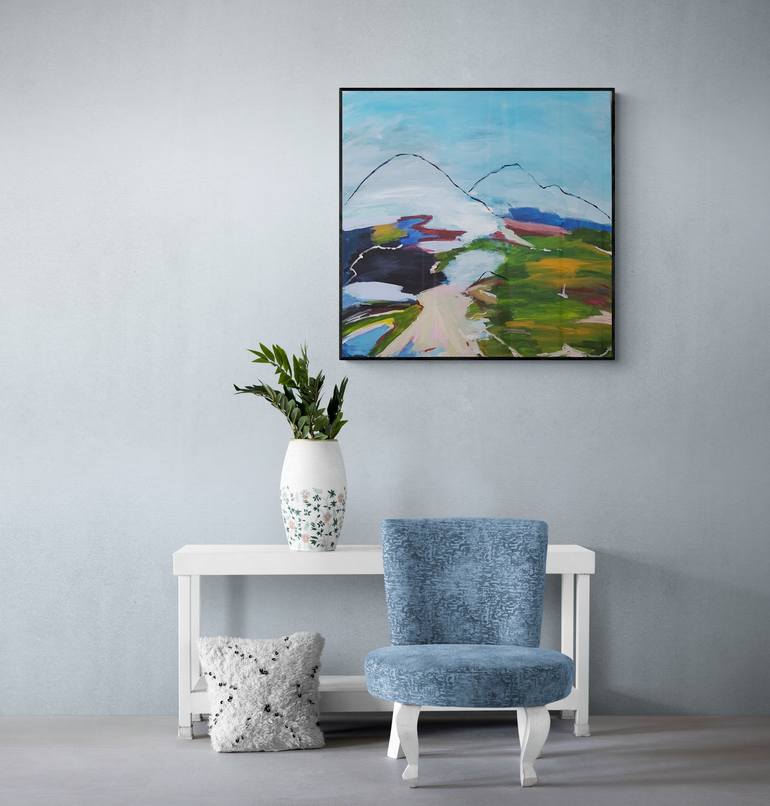 Original Abstract Landscape Painting by Alpana Rai