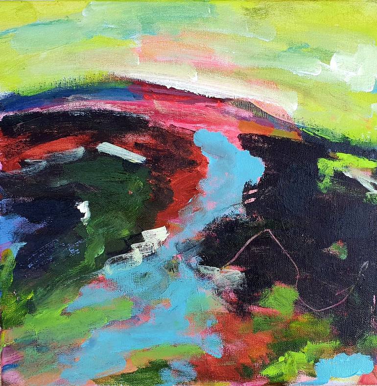 Original Abstract Expressionism Landscape Painting by Alpana Rai