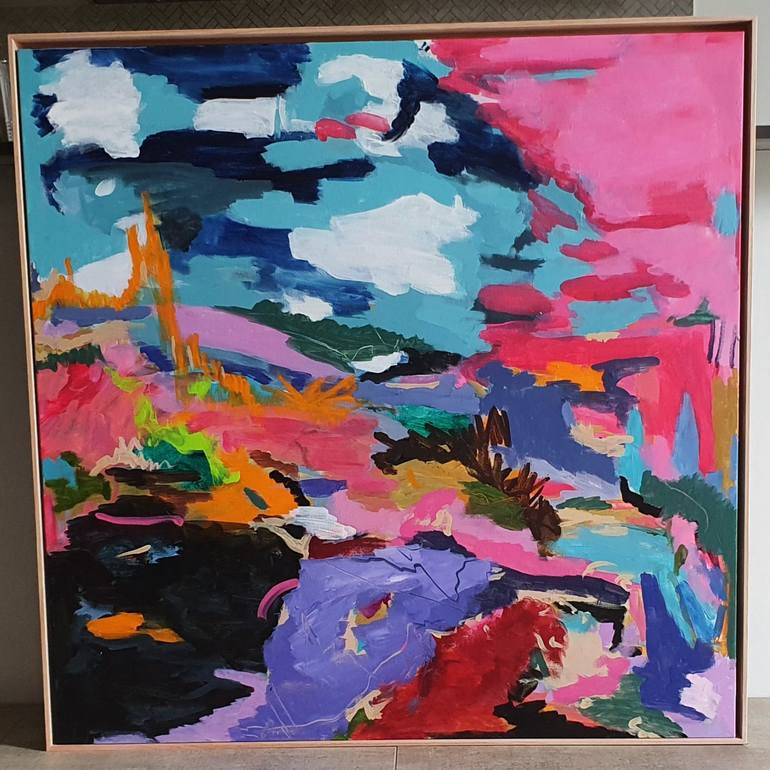 Original Abstract Expressionism Landscape Painting by Alpana Rai