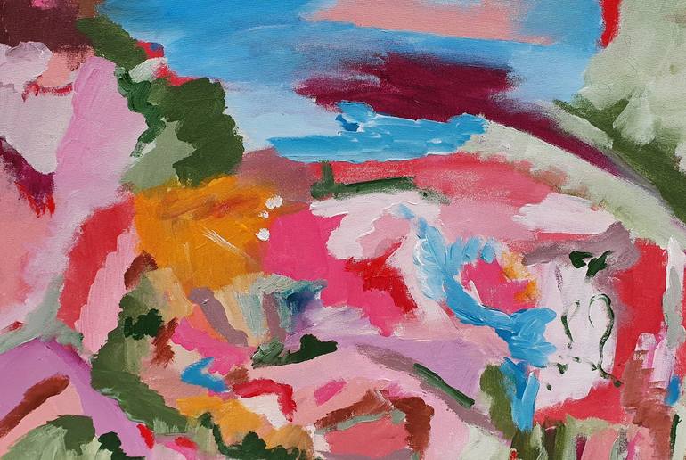 Original Abstract Expressionism Landscape Painting by Alpana Rai