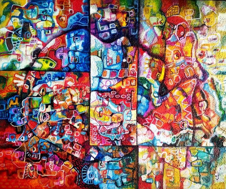 Original Dada People Painting by Henry William