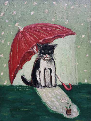 Print of Expressionism Cats Paintings by Lilik Setyawan